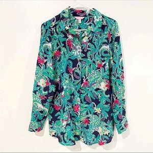 Lilly Pulitzer | "Isla Trunk Show" silk blouse Size Small EUC
